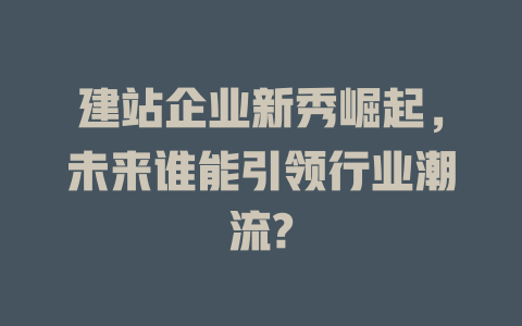 建站企业新秀崛起，未来谁能引领行业潮流?-SEO论坛-分享经验-东莞市快语信息咨询有限公司
