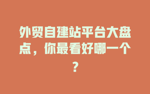 外贸自建站平台大盘点，你最看好哪一个？-SEO论坛-分享经验-东莞市快语信息咨询有限公司