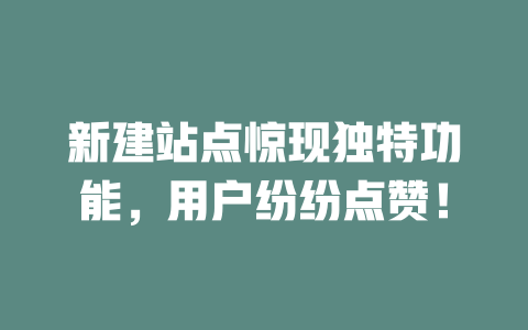 新建站点惊现独特功能，用户纷纷点赞！-SEO论坛-分享经验-东莞市快语信息咨询有限公司