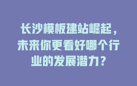 长沙模板建站崛起，未来你更看好哪个行业的发展潜力？-SEO论坛-分享经验-东莞市快语信息咨询有限公司