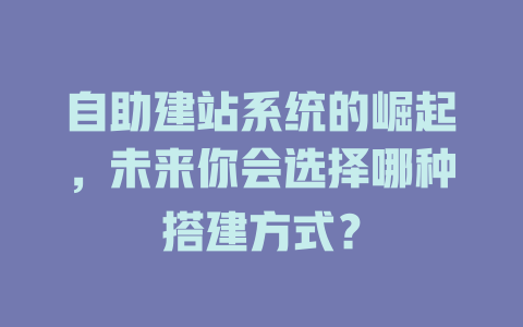 自助建站系统的崛起,未来你会选择哪种搭建方式? 一
