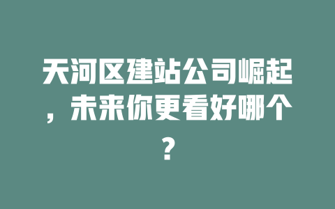 天河区建站公司崛起,未来你更看好哪个? 一