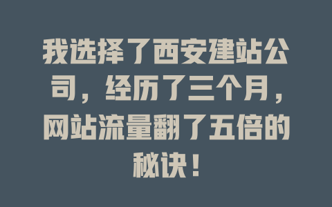 我选择了西安建站公司，经历了三个月，网站流量翻了五倍的秘诀！-SEO论坛-分享经验-东莞市快语信息咨询有限公司