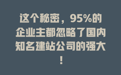 这个秘密，95%的企业主都忽略了国内知名建站公司的强大！ 一
