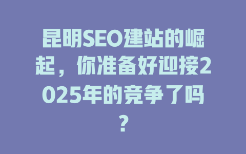 昆明SEO建站的崛起,你准备好迎接2025年的竞争了吗? 一
