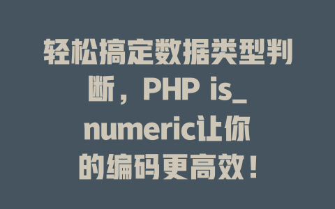 轻松搞定数据类型判断,PHP is_numeric让你的编码更高效! 一