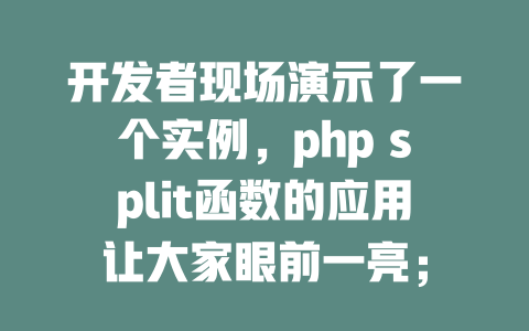 开发者现场演示了一个实例,php split函数的应用让大家眼前一亮; 一