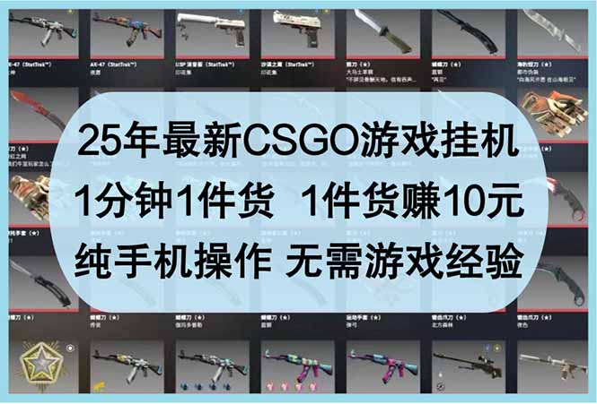 25年最新CSGO游戏挂机，1分钟1件货，1件货赚10元 纯手机操作 无需游戏经验-SEO论坛-分享经验-东莞市快语信息咨询有限公司