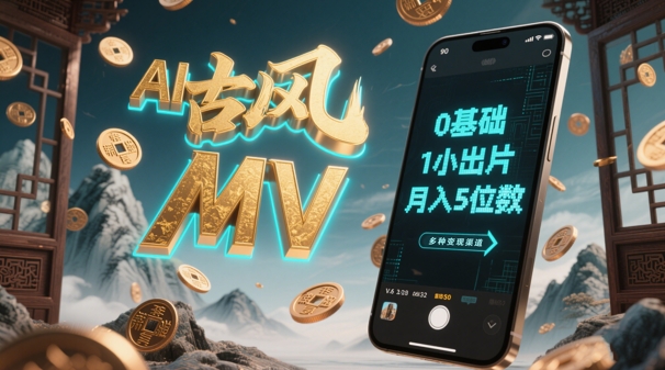 AI一键生成古风音乐MV，0剪辑基础1小时出片，多种变现渠道，一部手机月入5位数-SEO论坛-分享经验-东莞市快语信息咨询有限公司