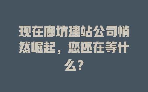 现在廊坊建站公司悄然崛起，您还在等什么？-SEO论坛-分享经验-东莞市快语信息咨询有限公司