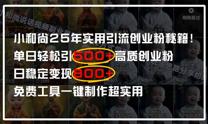 小和尚2025年实用引流秘籍！单日轻松引500+高质量创业粉，日变现800+，…-SEO论坛-分享经验-东莞市快语信息咨询有限公司