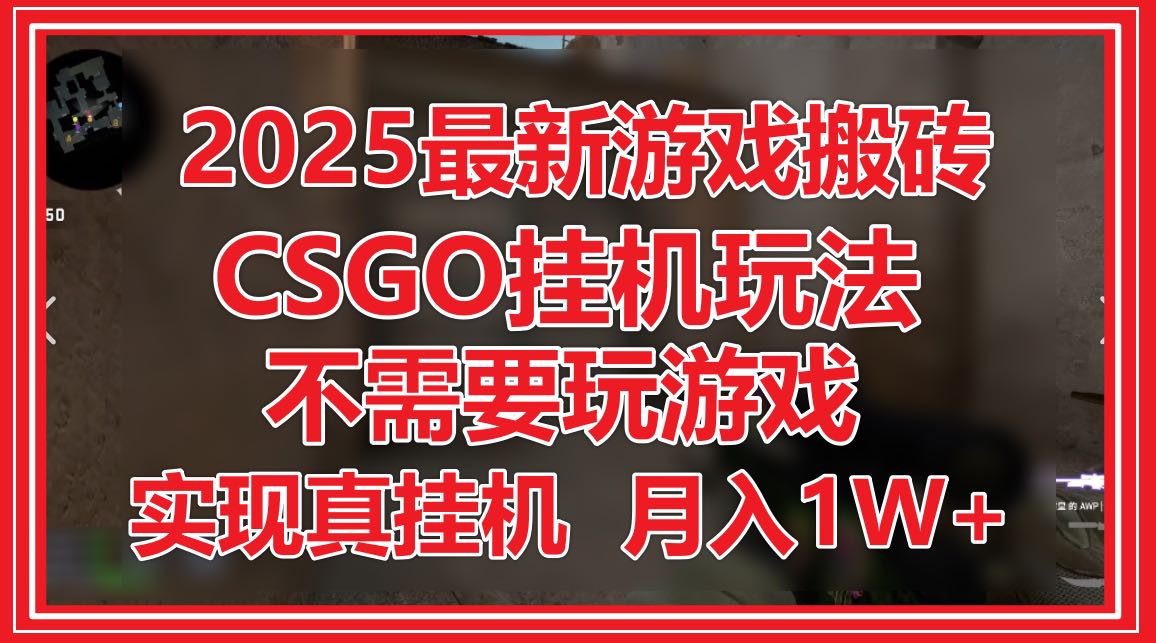 2025最新游戏搬砖，CSGO挂机，不需要玩游戏，实现真挂机，月入1W+-SEO论坛-分享经验-东莞市快语信息咨询有限公司