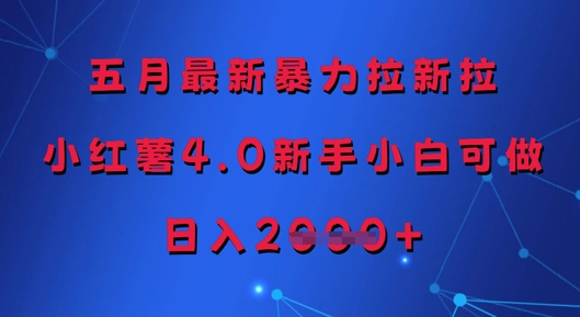 五月最新暴力拉新拉，小红薯4.0新手小白可做，日入多张-SEO论坛-分享经验-东莞市快语信息咨询有限公司