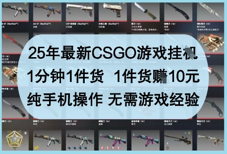 25年最新CSGO游戏挂G，1分钟1件货，1件货挣10元，纯手机操作，无需游戏经验【揭秘】-SEO论坛-分享经验-东莞市快语信息咨询有限公司