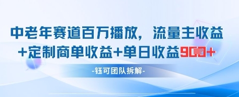 中老年赛道百万播放+流量主收益+定制收益，单日收益9张-SEO论坛-分享经验-东莞市快语信息咨询有限公司