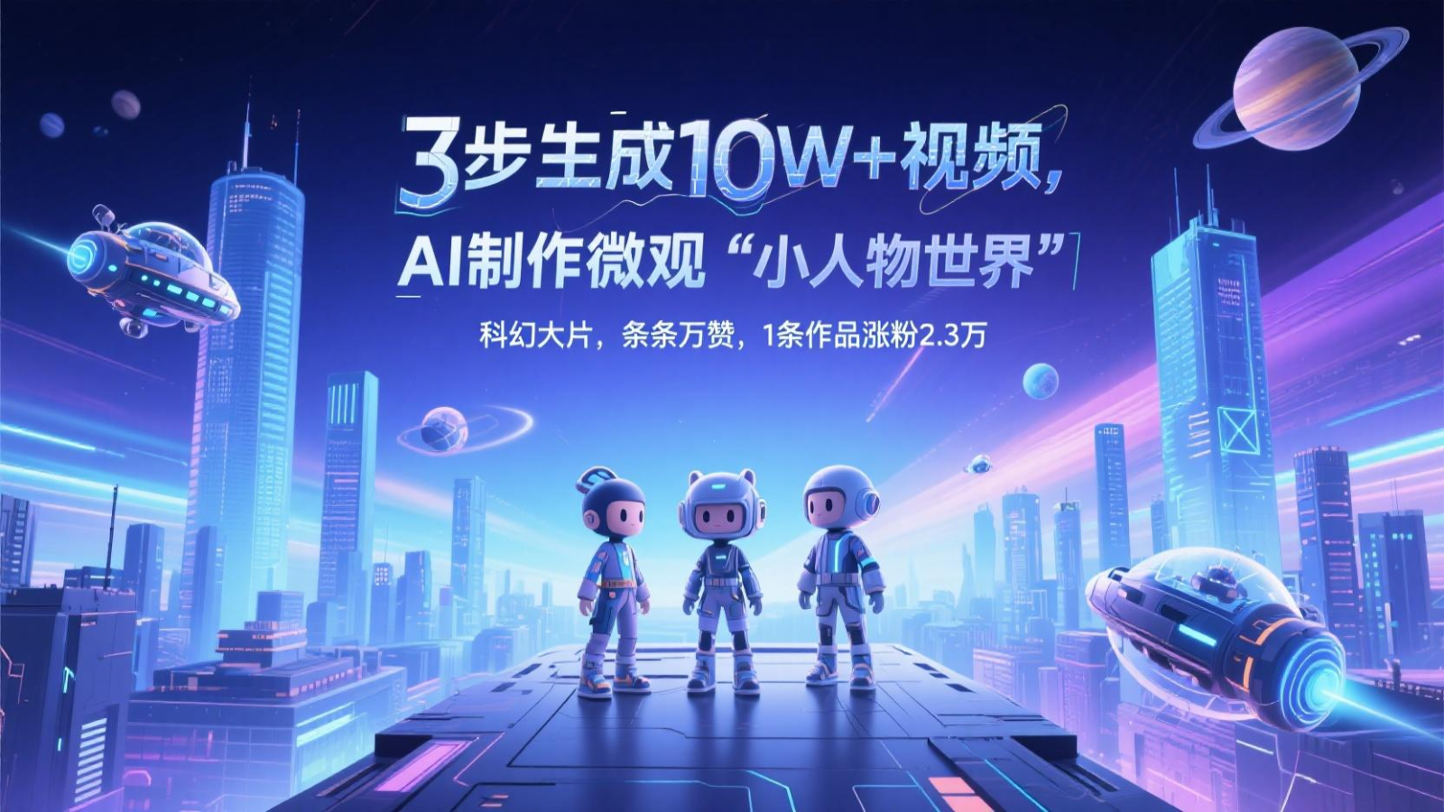 三步生成10W+视频，AI制作微观“小人物世界”科幻大片，条条万赞，1条作品涨粉2.3万-SEO论坛-分享经验-东莞市快语信息咨询有限公司