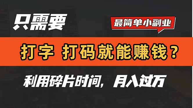 只需要打字，打码，就能赚钱？简单的赚钱小副业，利用碎片时间，月入过万-SEO论坛-分享经验-东莞市快语信息咨询有限公司